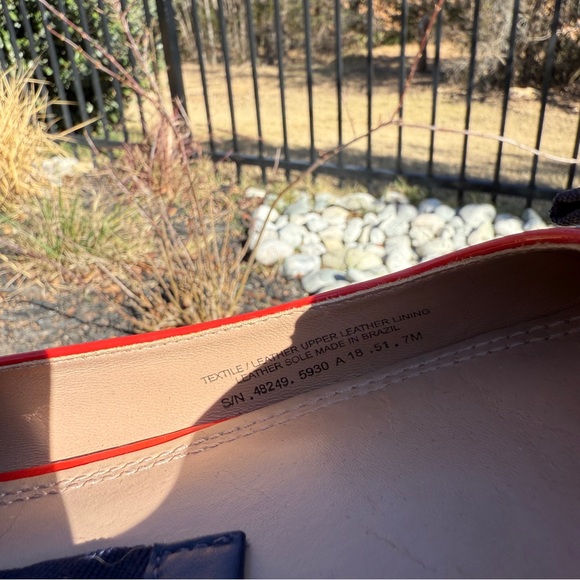 Tory Burch Maritime Women’s Ankle Wrap Ballet Flats Red Patent Leather Size 7 - Picture 4 of 12